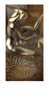 Angelique vase in limited edition (99 pieces), amber crystal gold enamelled amber - Lalique